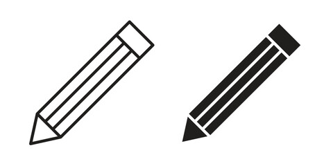 Pencil icon Collection for mobile and web apps. Editable stroke line and glyph icons.