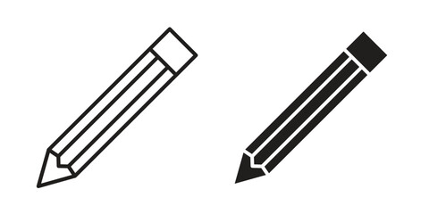 Pencil icon Collection for mobile and web apps. Editable stroke line and glyph icons.