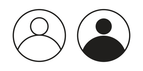 Profile icon Collection for mobile and web apps. Editable stroke line and glyph icons.