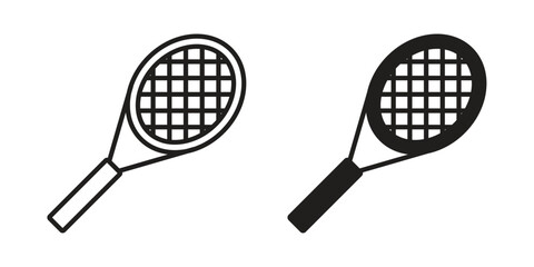 Racket icon Collection for mobile and web apps. Editable stroke line and glyph icons.