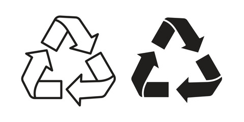 Recycle icon Collection for mobile and web apps. Editable stroke line and glyph icons.