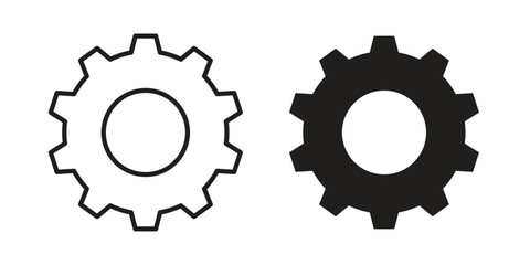 Settings button icon Collection for mobile and web apps. Editable stroke line and glyph icons.