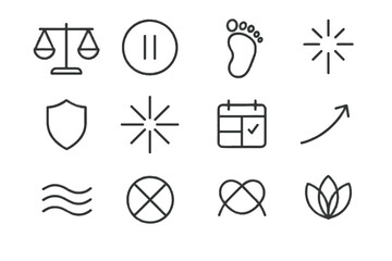 Health footprint lotus exercise mental safe planning icon pause vector clarity shield