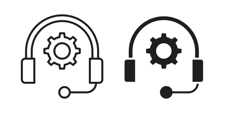 Technical support icon Collection for mobile and web apps. Editable stroke line and glyph icons.