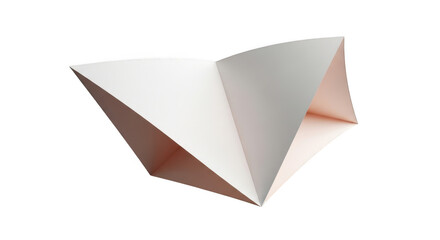 Abstract folded paper geometry, volumetric light, architectural design