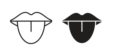 Tongue icon Collection for mobile and web apps. Editable stroke line and glyph icons.