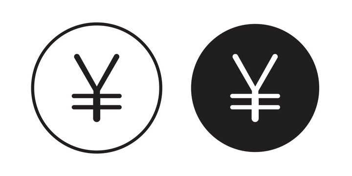 Yen icon Collection for mobile and web apps. Editable stroke line and glyph icons.