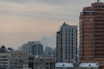 Fototapete Kiew Kyiv Winter Cityscape Residential Architecture  © Sodel Vladyslav