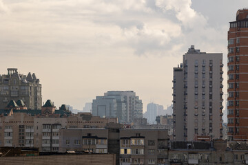 Fototapeta premium Dense urban development in Shevchenkivskyi district
