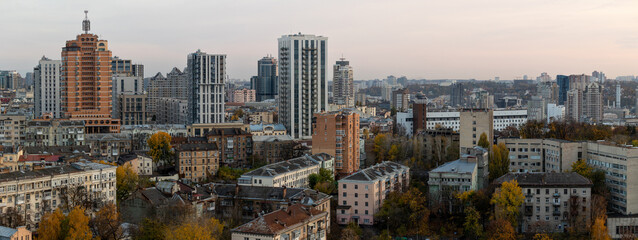 Golden hour light on Bulvarno-Kudriavska street Eclecticism.