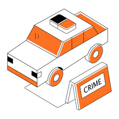 Police car illustration in unique design © Vectorslab