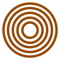 Brown Concentric Circles PNG, Isolated on Transparent Background, Simple Icon, Vector Design