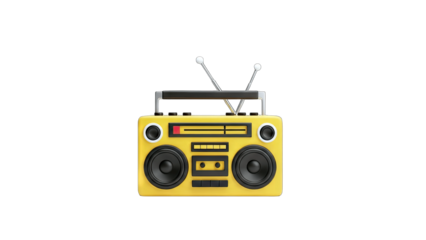 Yellow Boombox Isolated on White Background