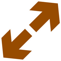 Brown Expand and Collapse Icon &ndash; Diagonal Arrows Pointing Opposite Directions