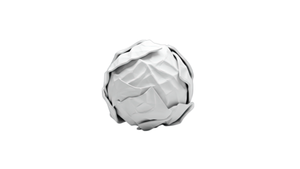 White Paper Ball on White Background
