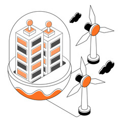 An illustration design of sustainable infrastructure