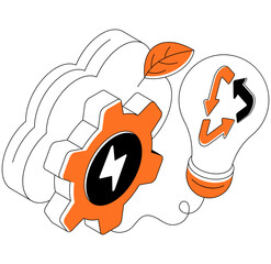 An illustration design of energy recycling idea