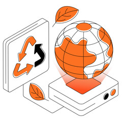 Premium download illustration of global recycling
