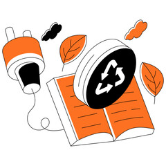 Modern design illustration of recycling education