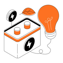 A beautiful design illustration of ecology battery