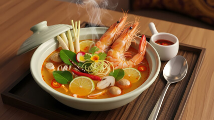 Luxury Tom Yum Goong Thai Shrimp Soup Fine Dining
