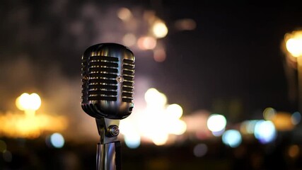 Microphone at Night Performance, Bokeh Effects