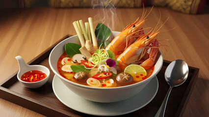 Luxury Tom Yum Goong Thai Shrimp Soup Fine Dining
