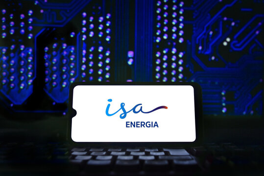 Isa Energia Brasil logo on smartphone screen. One of the leading companies in the power transmission sector in Brazil. Popularly known as ISA CTEEP.