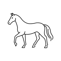 Horse. Hand drawn vector illustration in minimalistic style