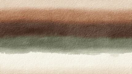 Layered cinnamon brown and sage green watercolor bands forming a seamless earthy abstract texture with a cozy organic feel