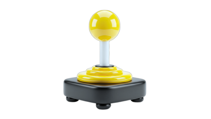 Yellow Joystick Isolated on White Background
