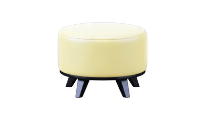 Yellow Ottoman on White Background
