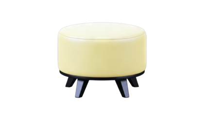Yellow Ottoman on White Background