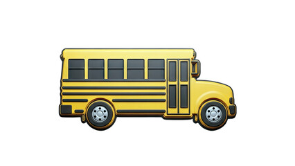 Yellow School Bus Isolated on White Background