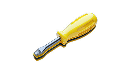 Yellow Screwdriver on White Background