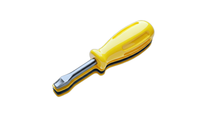 Yellow Screwdriver on White Background