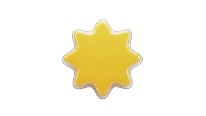 Yellow Star-Shaped Object Isolated on White Background