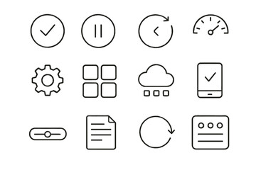 Vector categories digital icon subscription app symbol countdown history renewal plan sheet