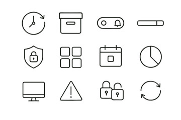 Archive budget bar digital privacy plan device icons subscription marker vector progress