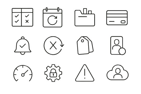 Digital icons calendar gauge vector icon subscription plan renewal card folder privacy