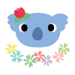 可愛いコアラのマーク　春のチューリップ