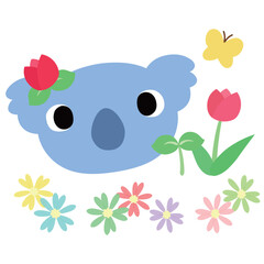 可愛いコアラのマーク　春のチューリップ