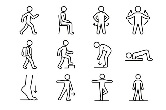 Shift posture vector mindful circle healthy mobility icon dynamic icons cue step