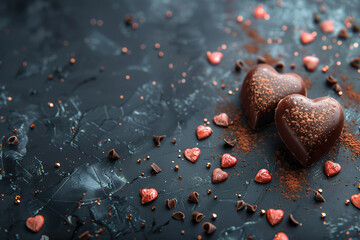 ハート型チョコレートの配置