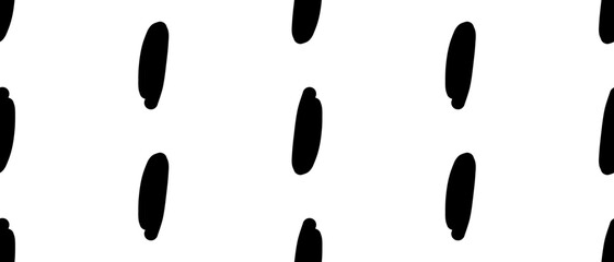 Black oval dash shapes in seamless vertical rhythm. Minimal polka background with modern design. Vector illustration on an isolated background.