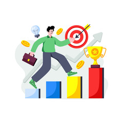 A unique design illustration of career achievement