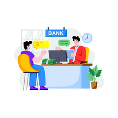 A beautiful design illustration of bank manager