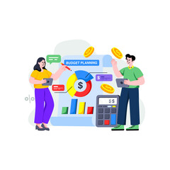 Creative design illustration of budget planning