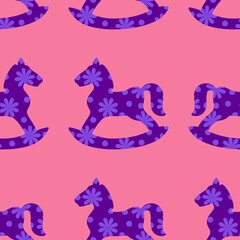 Christmas animals seamless horse pattern for wrapping paper and fabrics and party and kids print