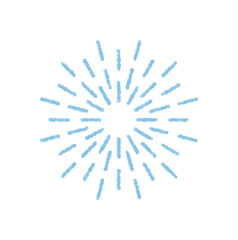 Obraz premium Chalk starburst firework pattern background in light blue style. Festive circle burst with firecracker and spark element as explosion, perfect for holiday decor and creative print projects.